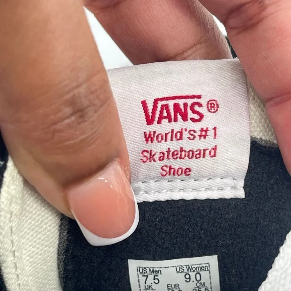 Vans Sk8-Hi Black & White Suede Canvas Sneakers | Unisex M7.5 / W9, Streetwear
